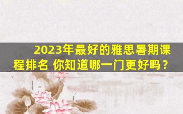 2023年最好的雅思暑期课程排名 你知道哪一门更好吗？